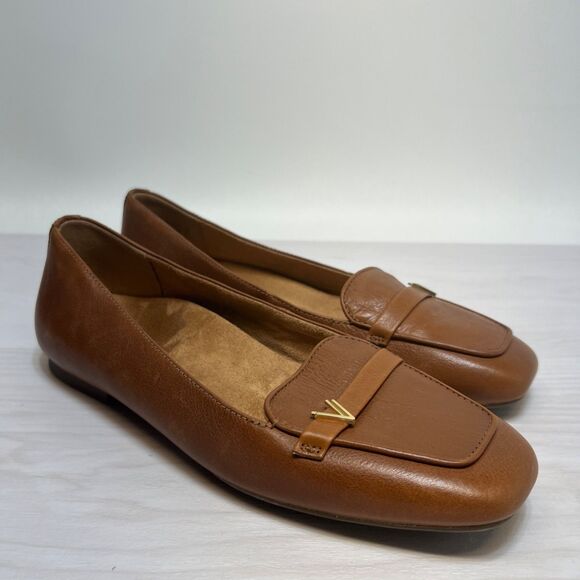 Vionic Shoes - Vionic Hayes Leather Slip On Loafers Shoes Brown Womens Size 9